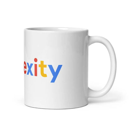 Perplexity Search Logo White Glossy Mug