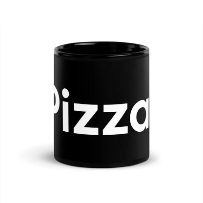 Pizza Black Glossy Mug - 11 oz