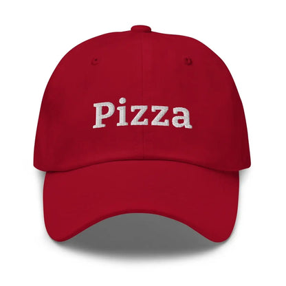 Pizza Embroidered Cap - Cranberry