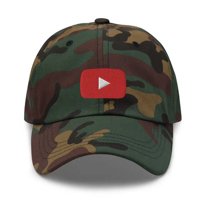 Play Button Cap - Green Camo