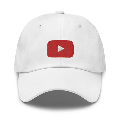 Play Button Cap - White