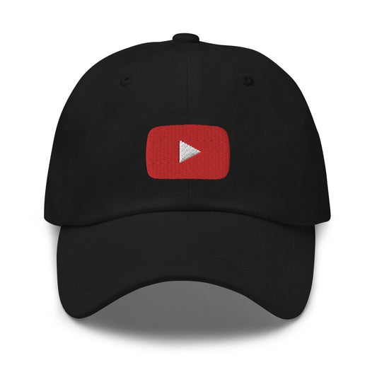 Play Button Embroidered Cap - Black - AI Store