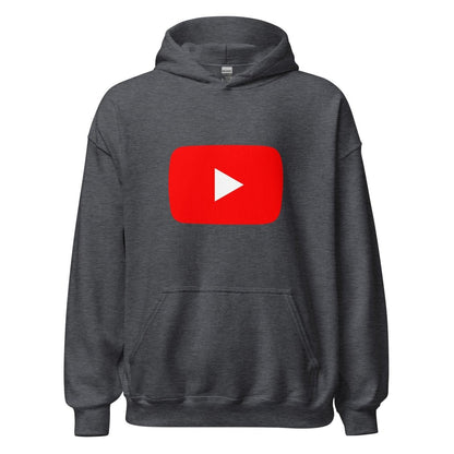 Play Button Hoodie (unisex) - Dark Heather - AI Store