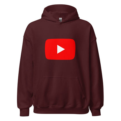 Play Button Hoodie (unisex) - Maroon - AI Store