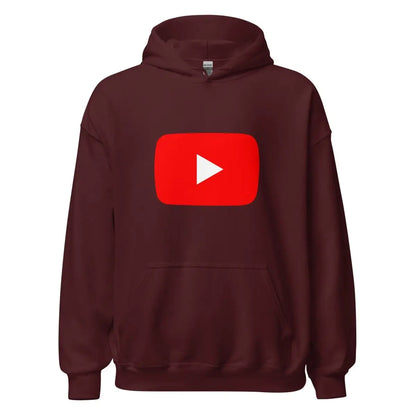 Play Button Hoodie (unisex) - Maroon / M