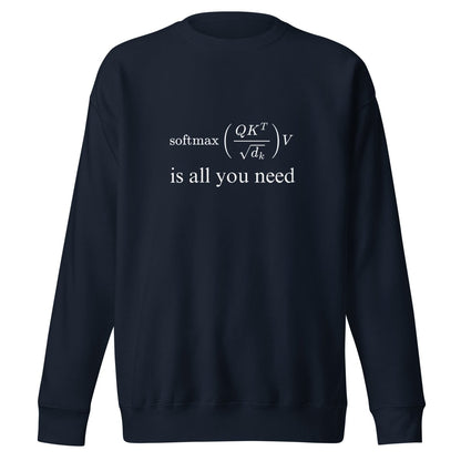 Premium Attention is All You Need Sweatshirt (unisex) - Navy Blazer - AI Store