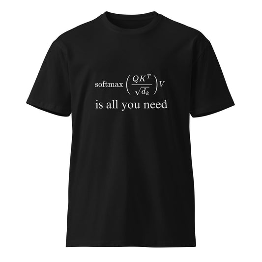 Premium Attention is All You Need T-Shirt (unisex) - Black - AI Store