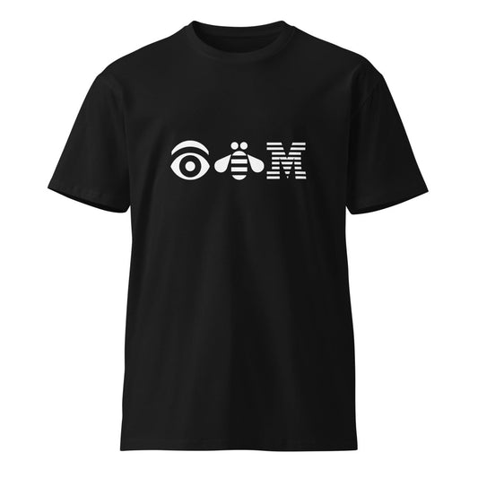 Premium Eye Bee M White Logo T - Shirt (unisex) - Black - AI Store