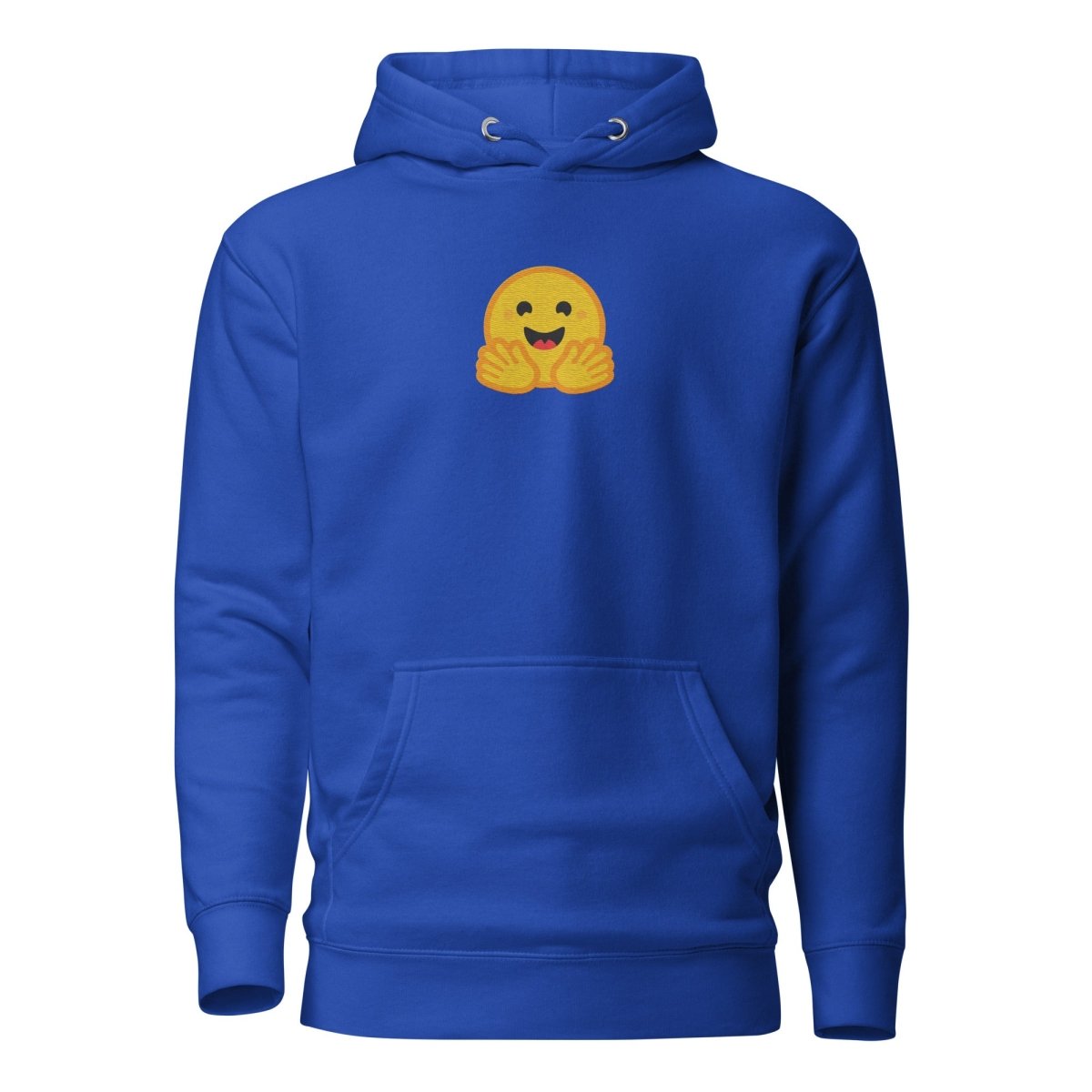 Premium Hugging Face Icon Embroidered Hoodie (unisex) - Team Royal - AI Store