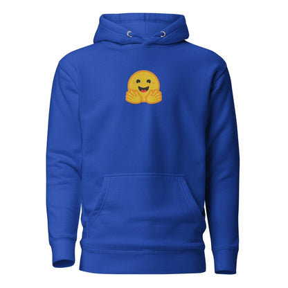 Premium Hugging Face Icon Embroidered Hoodie (unisex) - Team Royal - AI Store