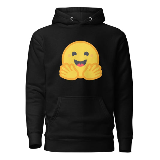 Premium Hugging Face Icon Hoodie (unisex) - Black - AI Store