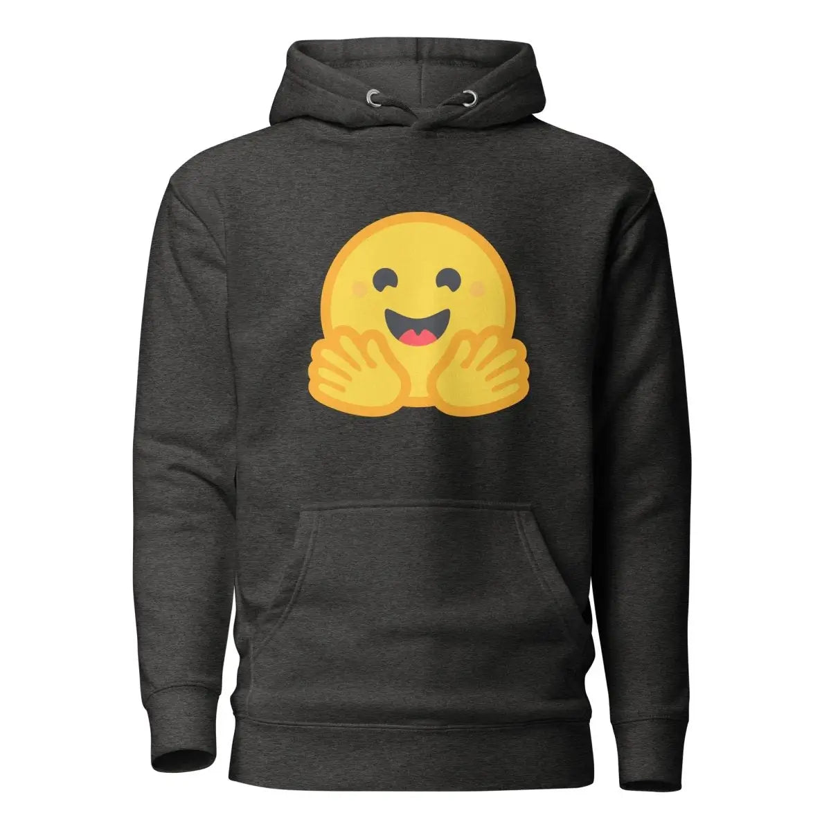 Premium Hugging Face Icon Hoodie (unisex) - Charcoal Heather / M