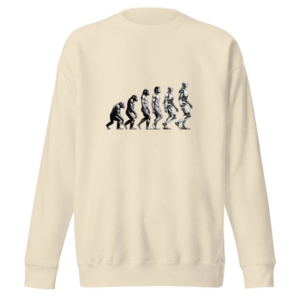 Premium Human Evolution to Robot Sweatshirt (unisex) - Bone - AI Store