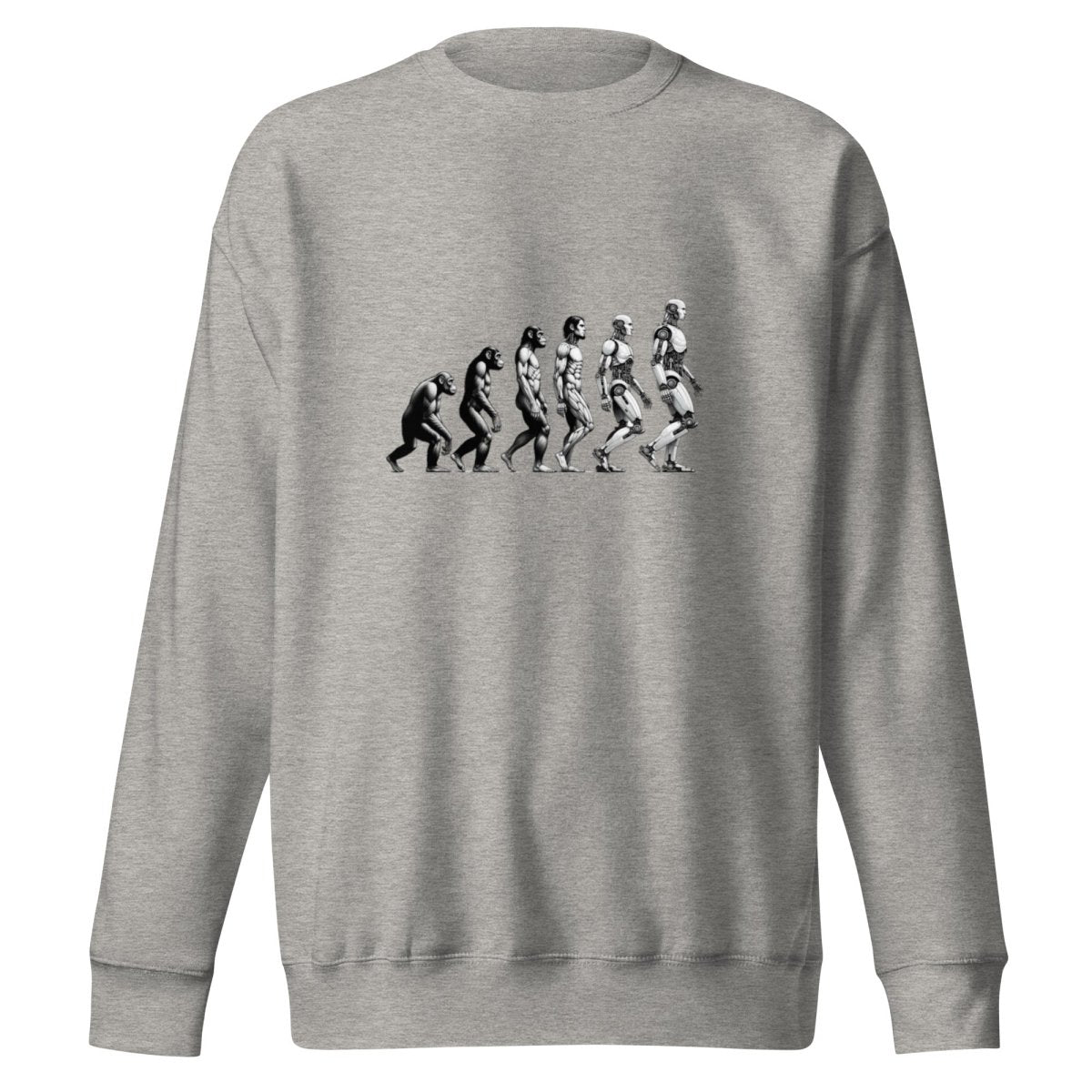 Premium Human Evolution to Robot Sweatshirt (unisex) - Carbon Grey - AI Store