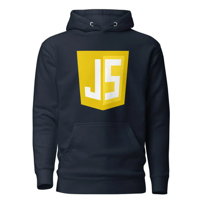 Premium JavaScript Shield Hoodie (unisex) - Navy Blazer / M