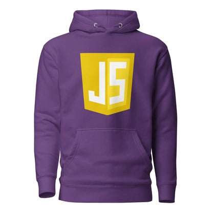 Premium JavaScript Shield Hoodie (unisex) - Purple / M