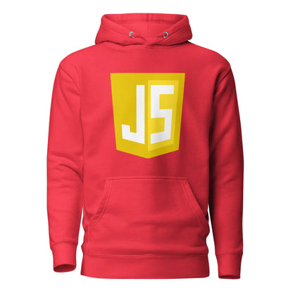 Premium JavaScript Shield Hoodie (unisex) - Team Red / M