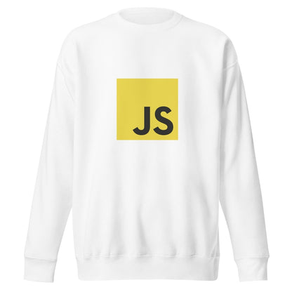 Premium JavaScript Sweatshirt (unisex) - White - AI Store