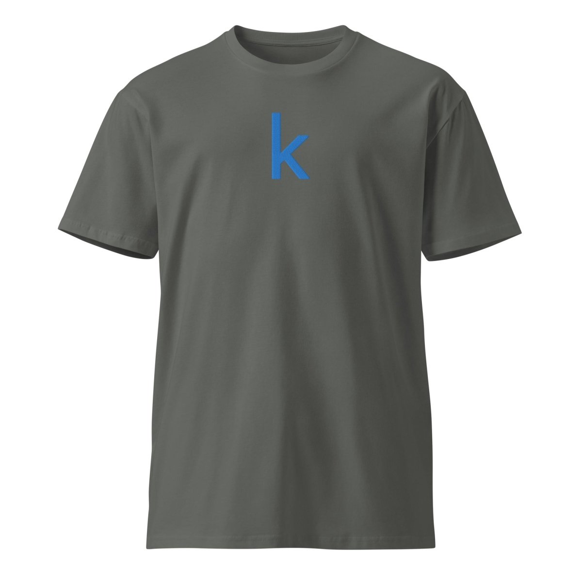 Premium Kaggle Icon Embroidered T-Shirt (unisex) - Charcoal - AI Store