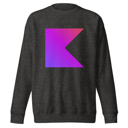 Premium Kotlin Icon Sweatshirt (unisex) - Charcoal Heather - AI Store