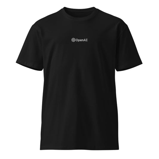 Premium OpenAI Logo Embroidered T - Shirt (unisex) - Black - AI Store