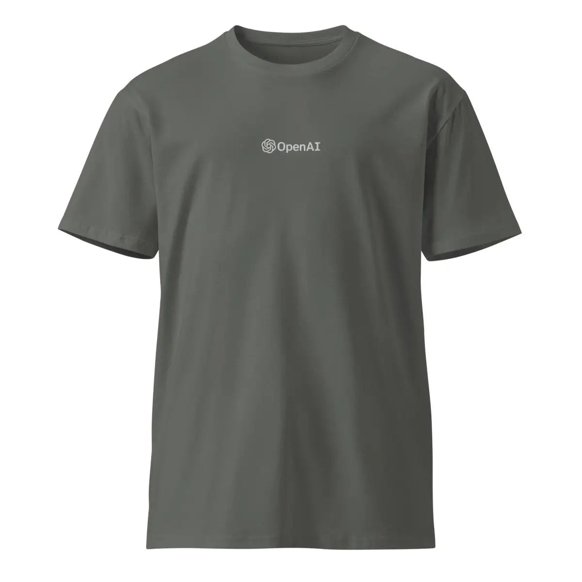 Premium OpenAI Logo Embroidered T-Shirt (unisex) - Charcoal / M