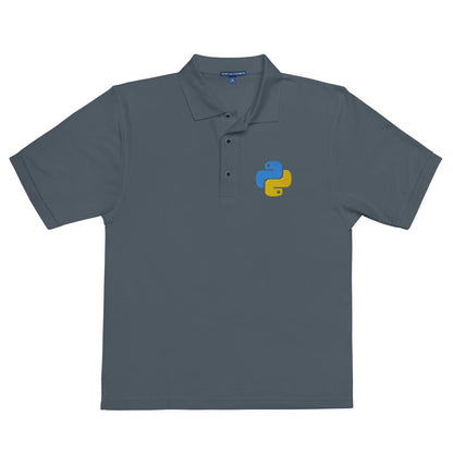 Premium Python Icon Embroidered Polo Shirt (men) - Steel Grey - AI Store