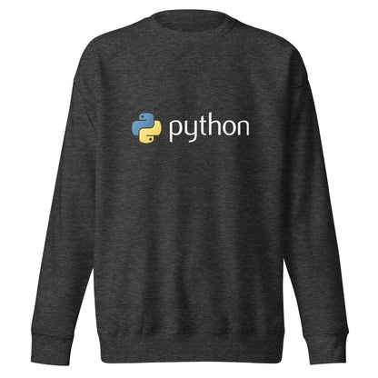 Premium Python Logo Sweatshirt (unisex) - Charcoal Heather - AI Store