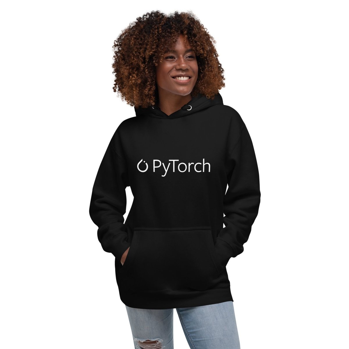 Premium PyTorch White Logo Hoodie (unisex) - AI Store