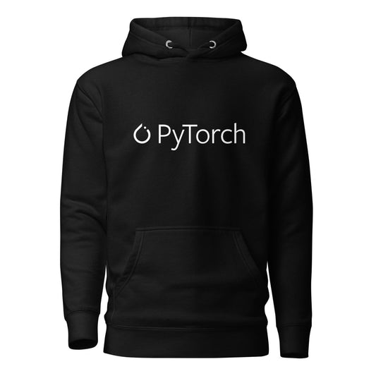 Premium PyTorch White Logo Hoodie (unisex) - Black - AI Store