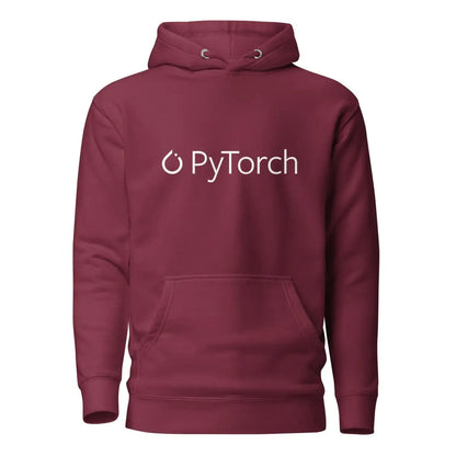 Premium PyTorch White Logo Hoodie (unisex) - Maroon / M