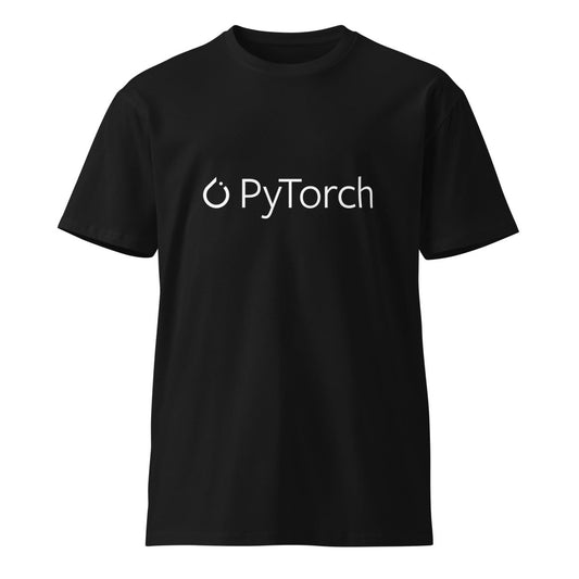 Premium PyTorch White Logo T-Shirt (unisex) - Black - AI Store