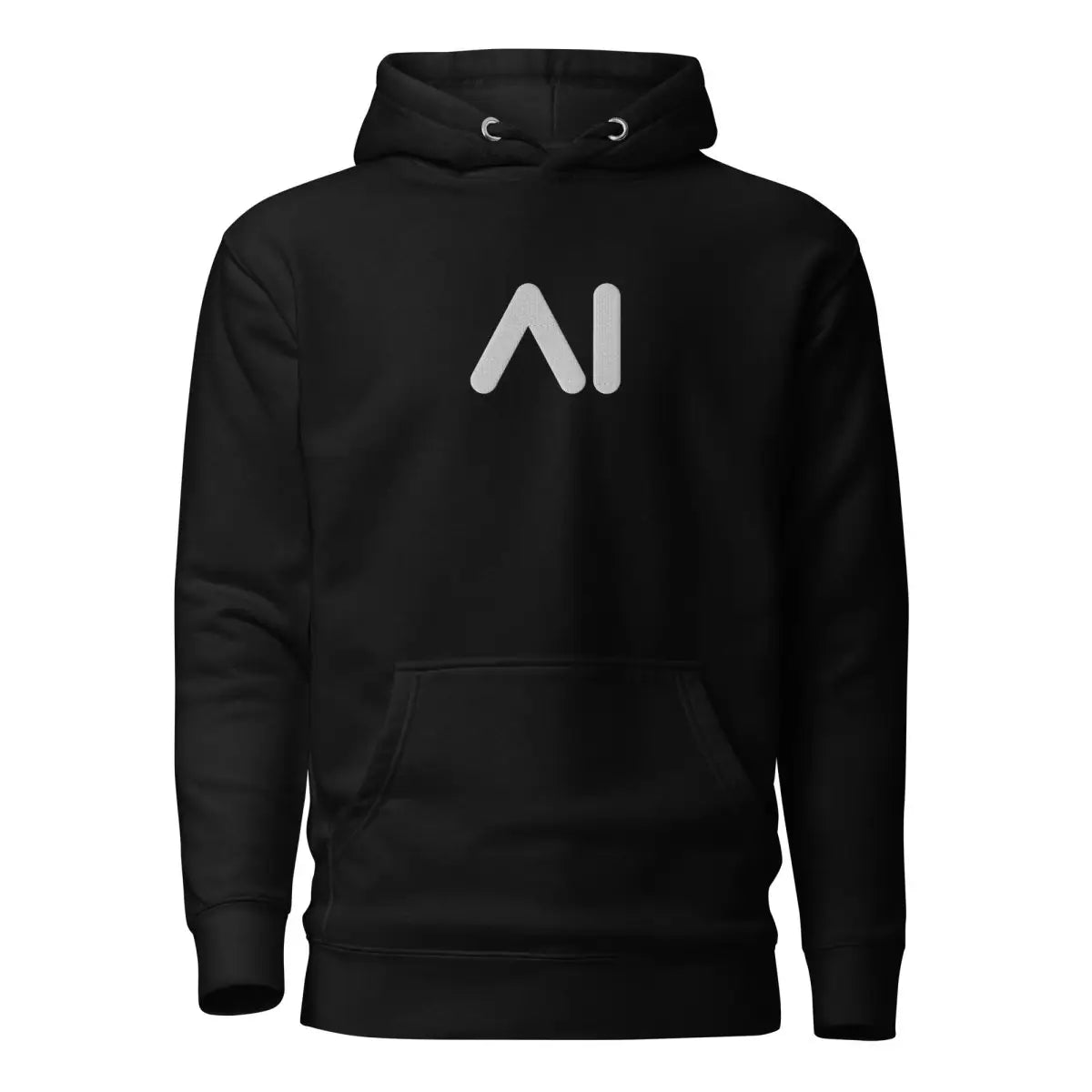 Premium Small AI Logo Embroidered Hoodie (unisex) - Black / M