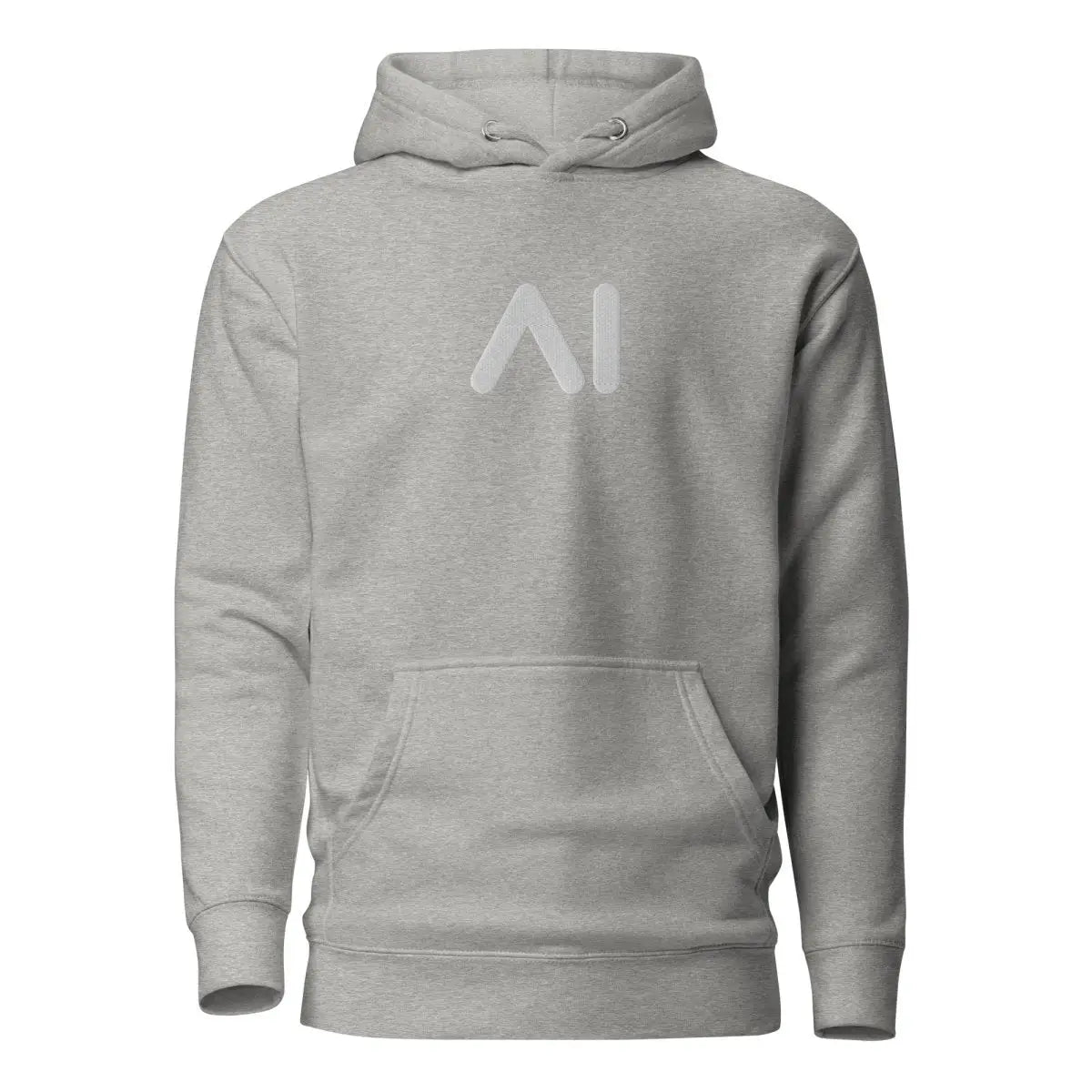 Premium Small AI Logo Embroidered Hoodie (unisex) - Carbon Grey / M