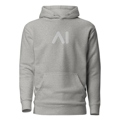 Premium Small AI Logo Embroidered Hoodie (unisex) - Carbon Grey / M