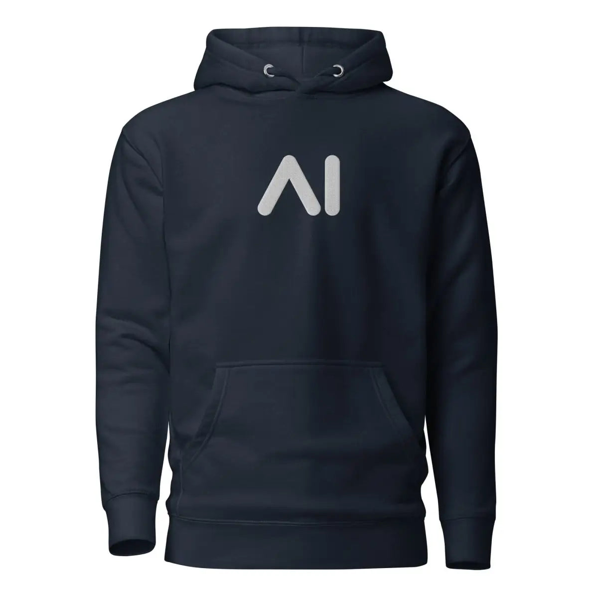 Premium Small AI Logo Embroidered Hoodie (unisex) - Navy Blazer / M