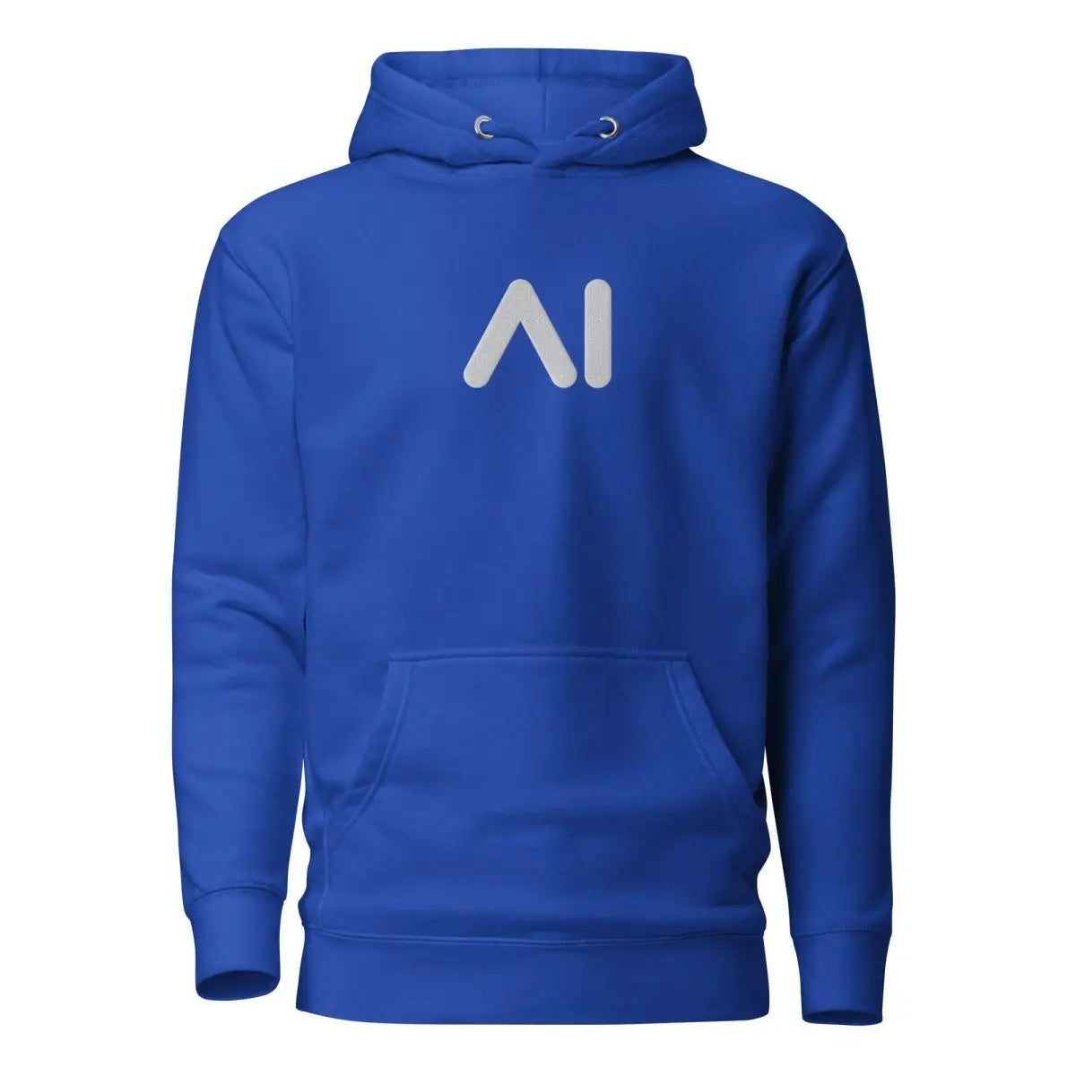 Premium Small AI Logo Embroidered Hoodie (unisex) - Team Royal / M