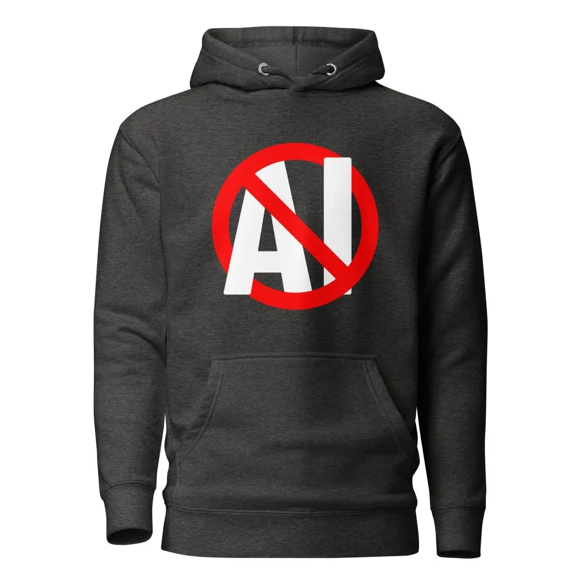 Premium Stop AI Hoodie (unisex) - Charcoal Heather / M