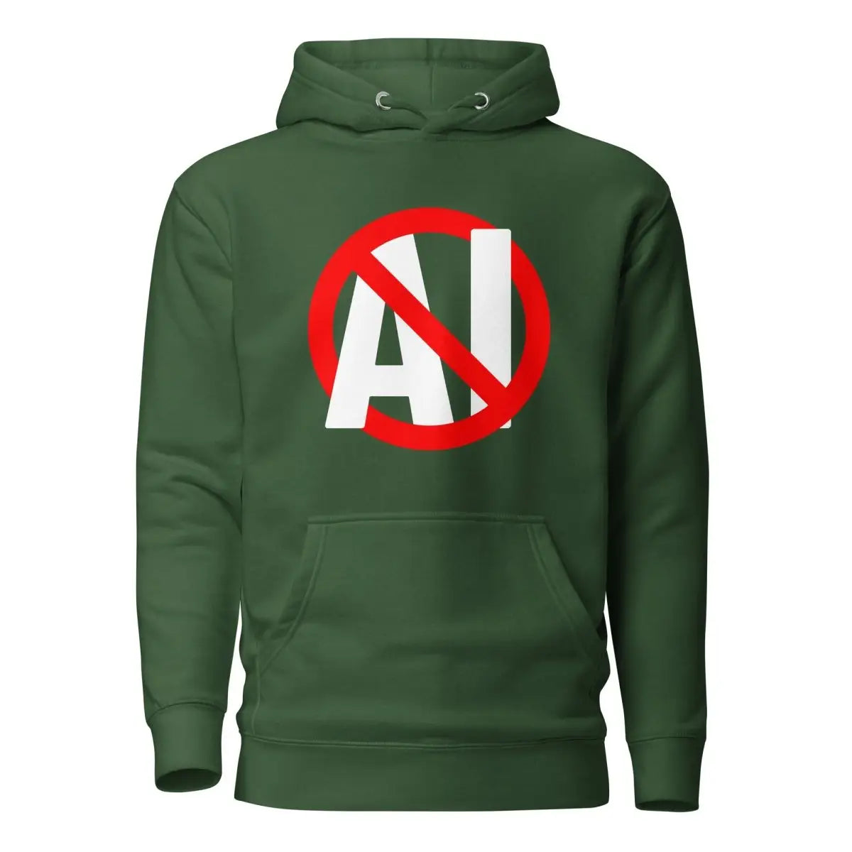 Premium Stop AI Hoodie (unisex) - Forest Green / M