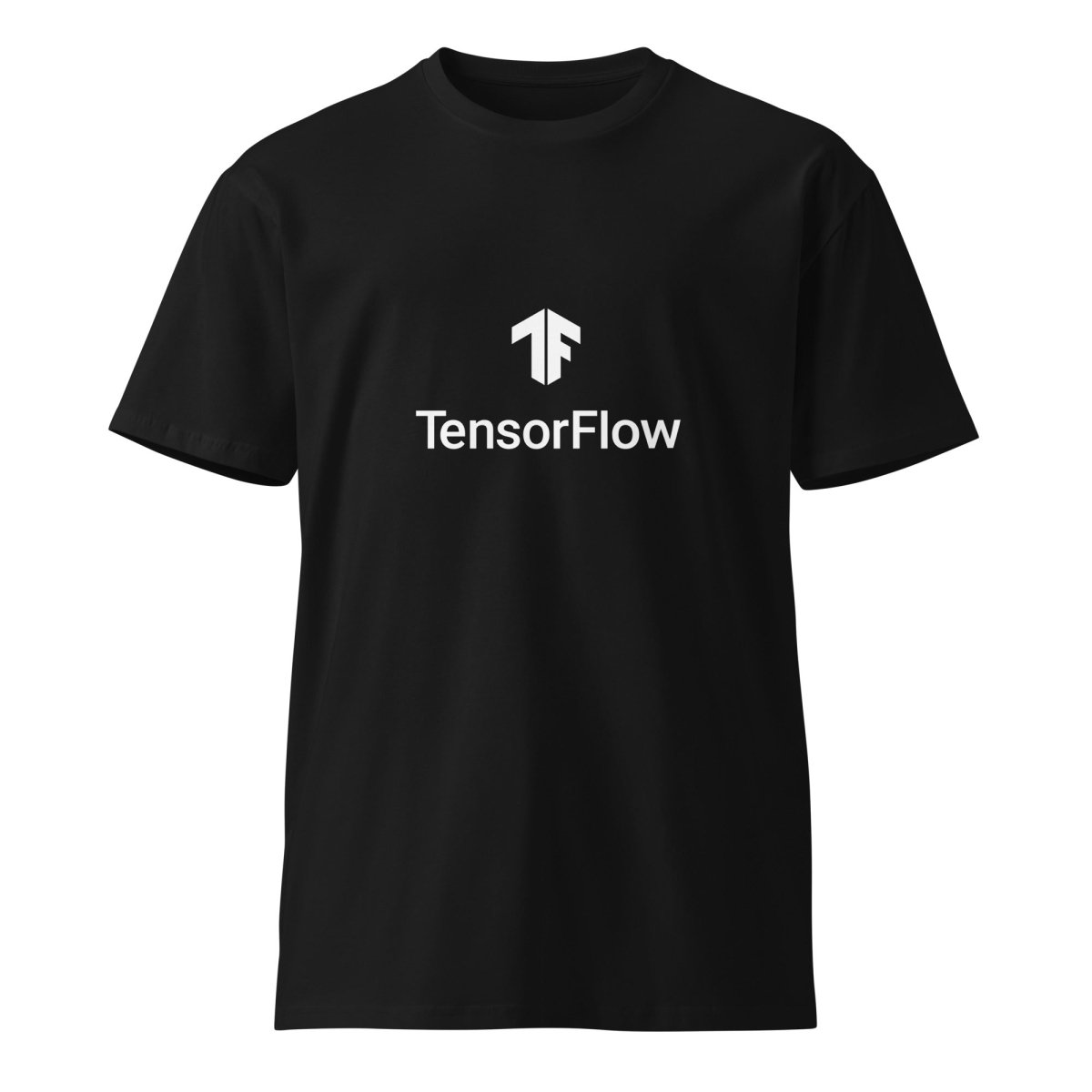 Premium TensorFlow 2 White Stacked Logo T - Shirt (unisex) - Black - AI Store