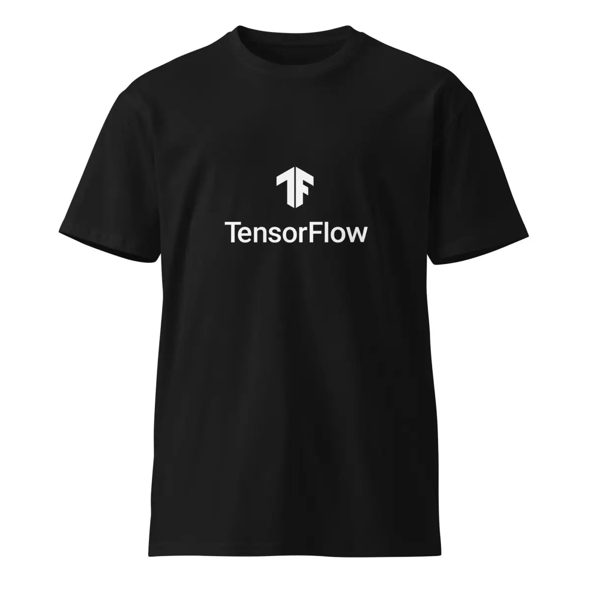 Premium TensorFlow 2 White Stacked Logo T-Shirt (unisex) - Black / M