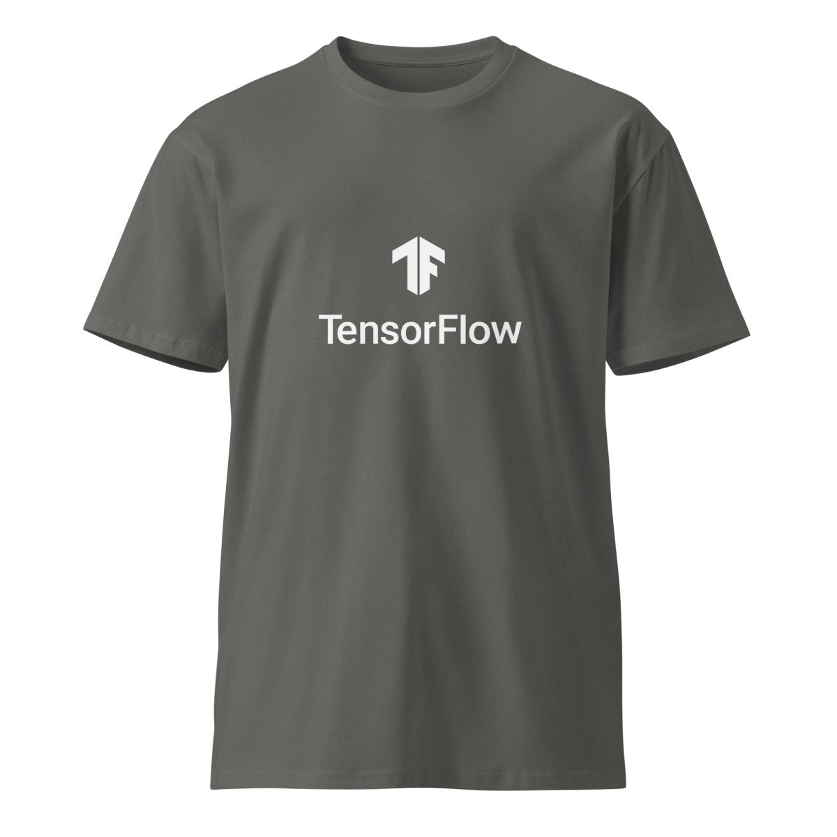Premium TensorFlow 2 White Stacked Logo T - Shirt (unisex) - Charcoal - AI Store