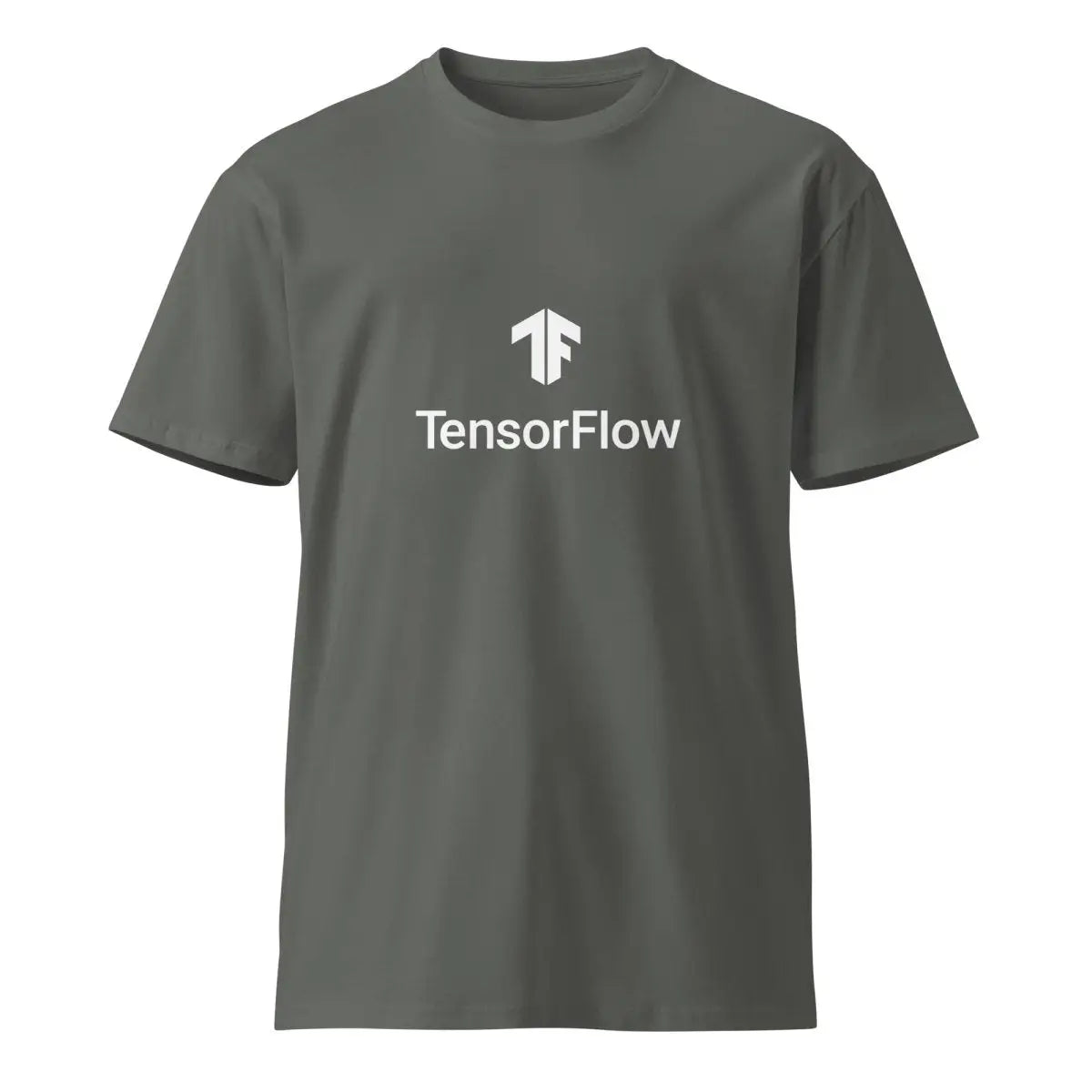 Premium TensorFlow 2 White Stacked Logo T-Shirt (unisex) - Charcoal / M