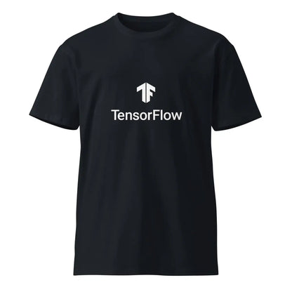 Premium TensorFlow 2 White Stacked Logo T-Shirt (unisex) - Navy / M