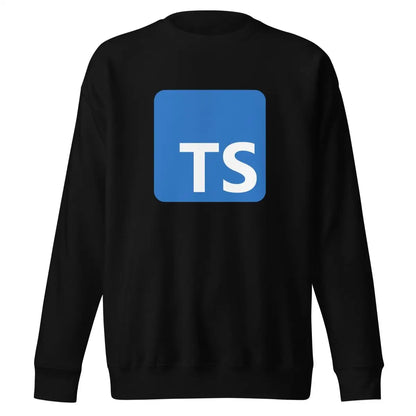 Premium TypeScript Logo Sweatshirt (unisex) - Black / M