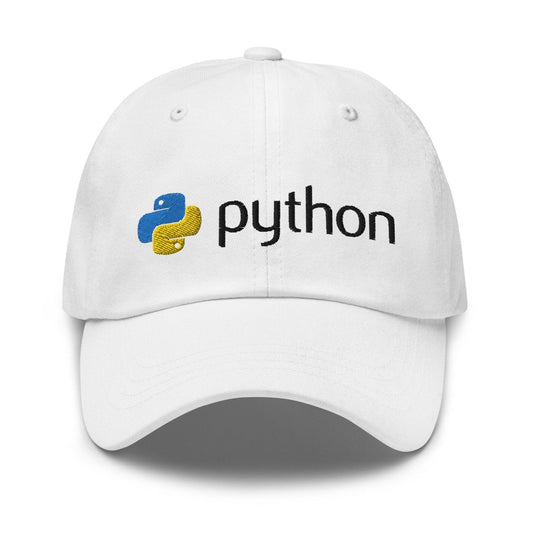 Python Black Logo Embroidered Cap - White - AI Store