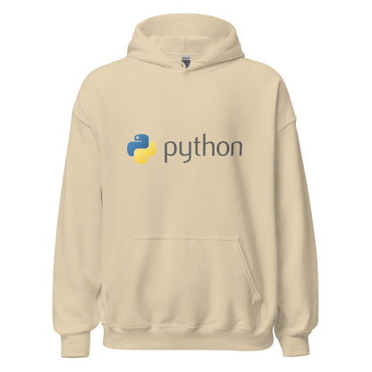 Python Dark Logo Hoodie (unisex) - Sand - AI Store