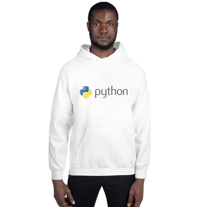 Python Dark Logo Hoodie (unisex) - White - AI Store