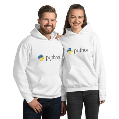 Python Dark Logo Hoodie (unisex) - White - AI Store