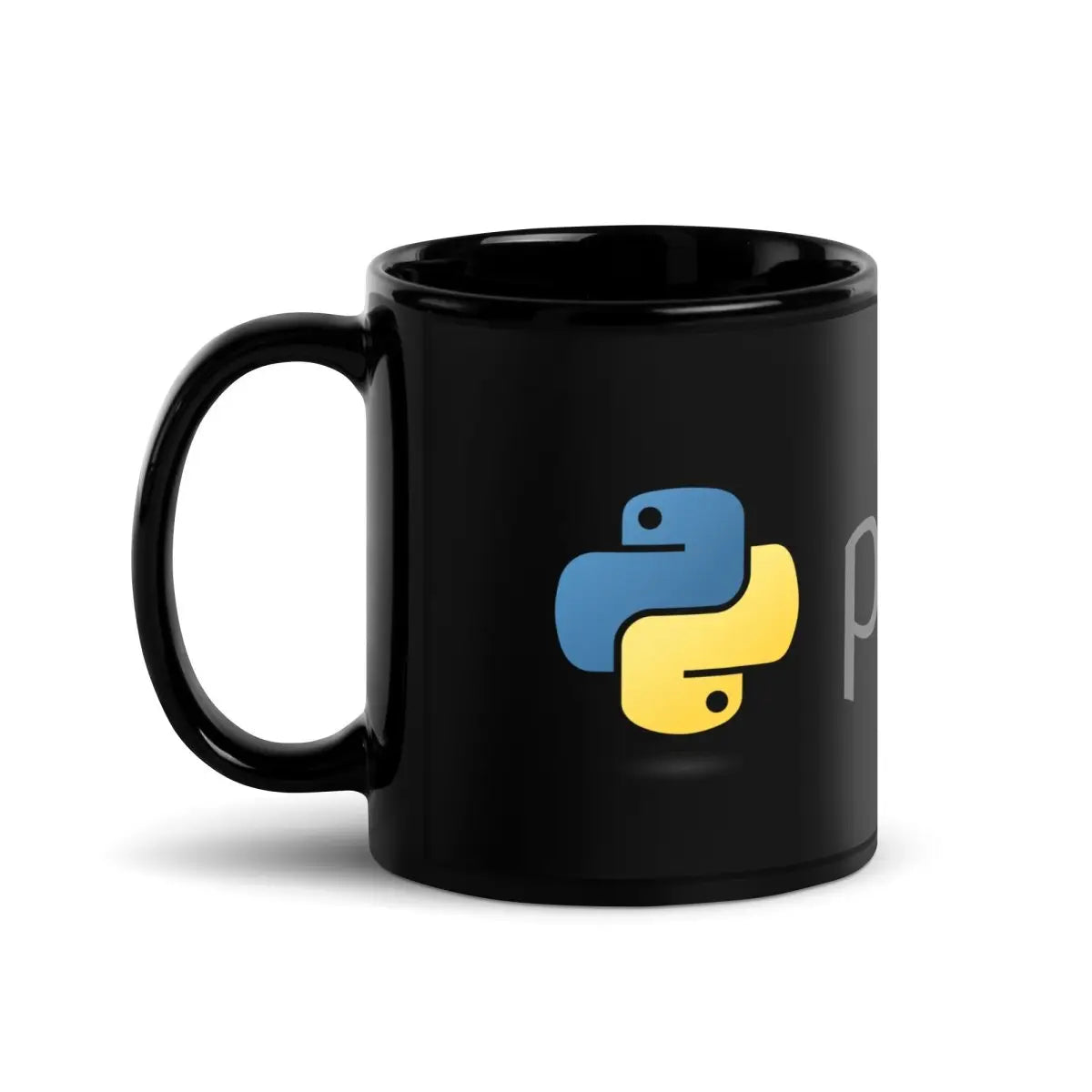 Python Dark Logo on Black Glossy Mug